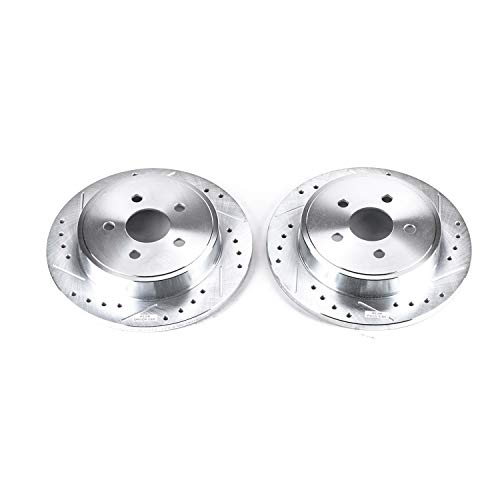 Power Stop Rear AR8353XPR Drilled & Slotted Rotor Pair For Chrysler PT Cruiser 2003-2007, Chrysler PT Cruiser 2009-2010, Dodge Neon 2003-2005 [Model Specific]