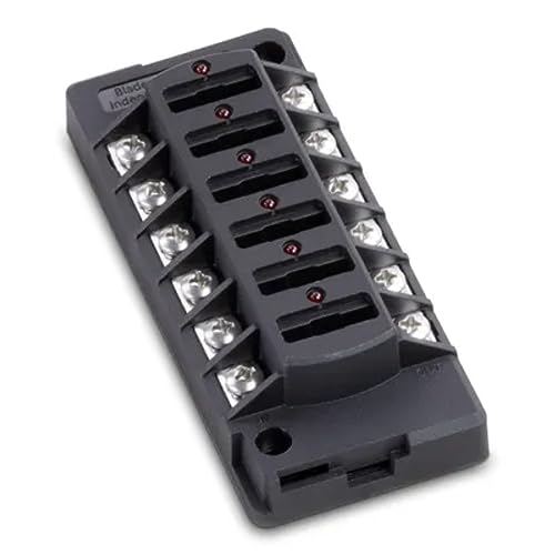 FS40850 Sierra 408 Series Fuse Block, 6 Gang Independent Source