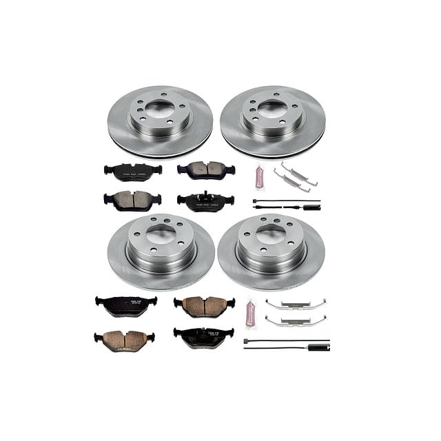 POWERSTOP Autospecialty KOE498 Front and Rear Replacement Brake Kit-OE Brake Rotors & Ceramic Brake Pads For 318i, 318is, 3, 323is, 325i, 325is, 328i, 328is [Model Specific]