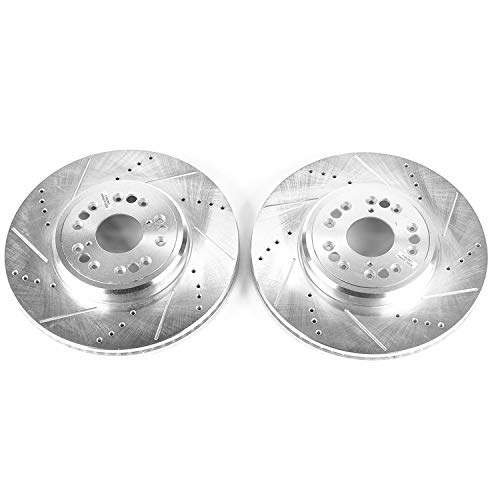 Power Stop Front JBR789XPR Drilled & Slotted Rotor Pair For Lexus LS400 1995-2000 [Model Specific]