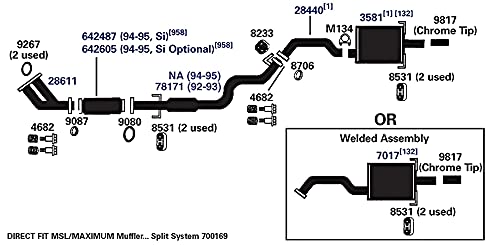 Exhaust Muffler AP Exhaust Products 7017