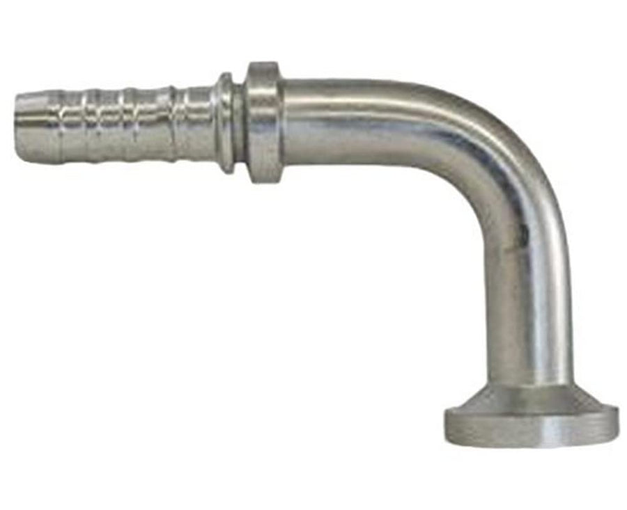 GlobalSpiral Couplings Gates 8GS-8FL90L, Code 61 O-Ring Flange, Zinc Plated Carbon Steel, 3.46", 90° Bent Tube, 1/2" ID