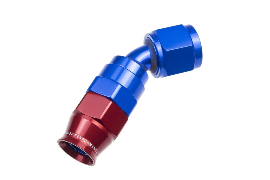 45 Degree Red Horse Performance PTFE Reusable Hose End -Blue 1245-04-1-04