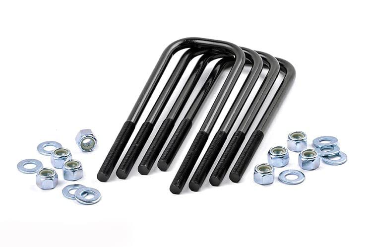 Rough Country Large Radius 9/16" Square Suspension U-Bolts - 9/16 Thread x 3.125"W x 11.5"L, Set of 4