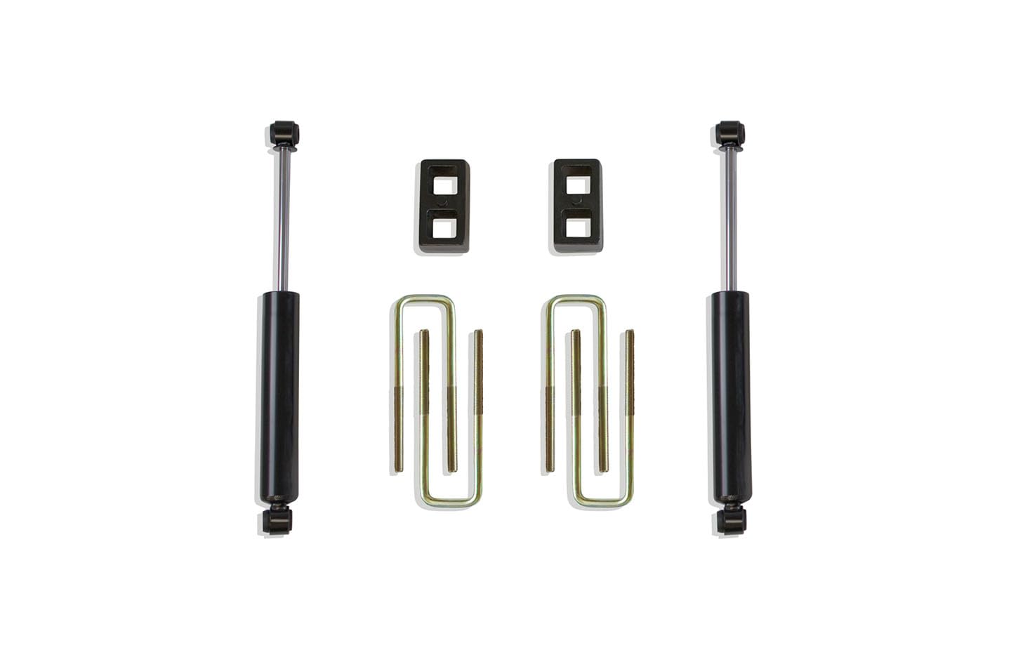 Part# 900920 MaxTrac SUSPENSION'S is A 2" Rear Box KIT Including 2" Blocks, U-Bolts & A Pair of MAX TRAC Rear Shocks