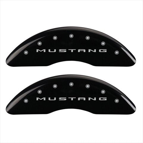 SET OF 4 CALIPER COVERS, FRONT: 2015/BAR & PONY -REAR: 2015/MUSTANG, BLACK POWDE