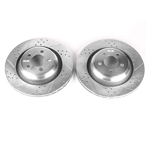 Power Stop AR8775XPR Evolution Rear Drilled & Slotted Rotor Pair For Chrysler 300, Dodge Challenger, Dodge Charger, Dodge Magnum [Model Specific]