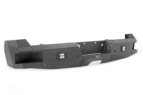 Heavy Duty Rough Country Rear LED Bumper for Ford F-250/F-350 SuperDuty (2017-2022) - Integrated Steps, Flush Mount LED Lights