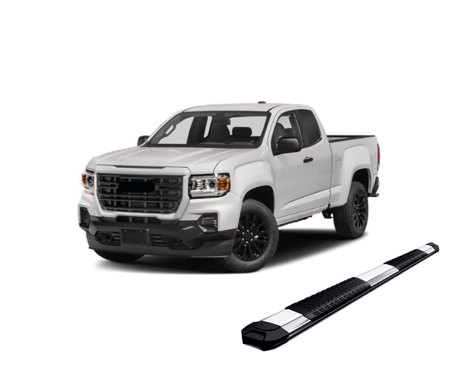 Stainless Steel Black Horse Cutlass Running Boards Compatible with 2015-2022 GMC Canyon&2015-2022 Chevrolet Colorado Extended Cab