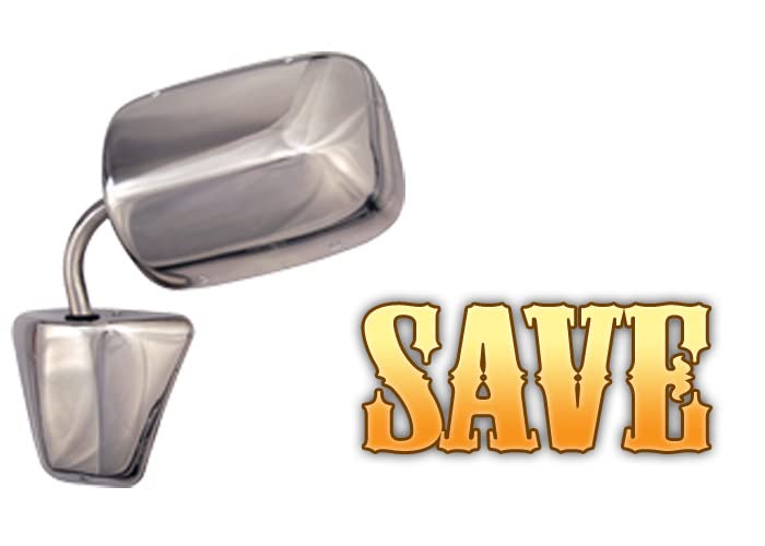 Brothers Trucks OMA8700 Outside Mirror - Chrome - Below Eyeline - Left/Right - Each