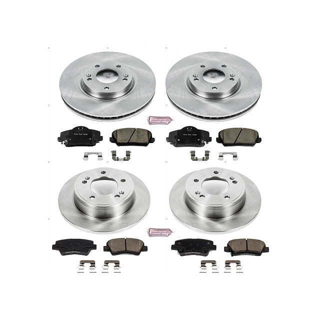 Power Stop Autospecialty KOE6934 Front and Rear Replacement Brake Kit - OE Brake Rotors & Ceramic Brake Pads For Kia Forte Koup 2014-2016 Kia Forte5 2014-2016 [Vehicle Specific]