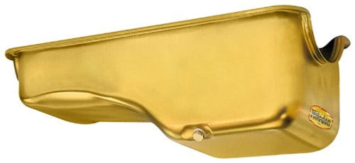 Gold Zinc Plated Milodon 30720 Steel Stock Replacement Oil Pan for Small Block Ford