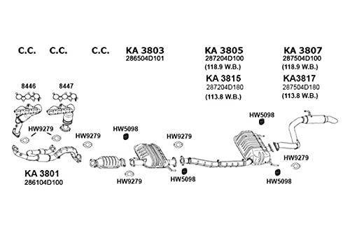 Rear Ansa KA3817 Exhaust Muffler