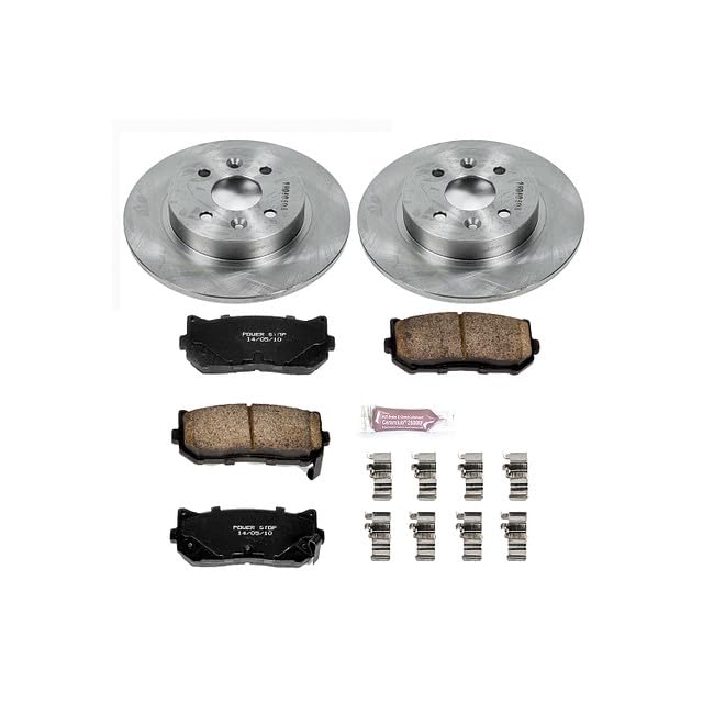 Power Stop Autospecialty KOE5181 Rear Replacement Brake Kit-OE Brake Rotors & Ceramic Brake Pads For Kia Sephia 1998-2001, Kia Spectra 2000-2003 [Model Specific]