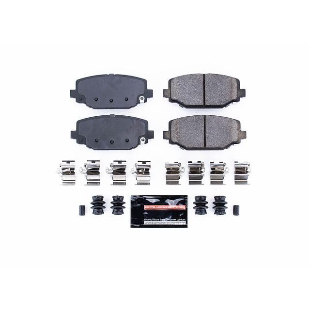 Power Stop Z23-1596 Brake Pads Rear Carbon Ceramic with Hardware For 2012-2016 Town & Country | 2012-2020 Grand Caravan | 2012-2020 Journey | 2012-2015 Ram C/V [with Dual Piston Front Caliper]