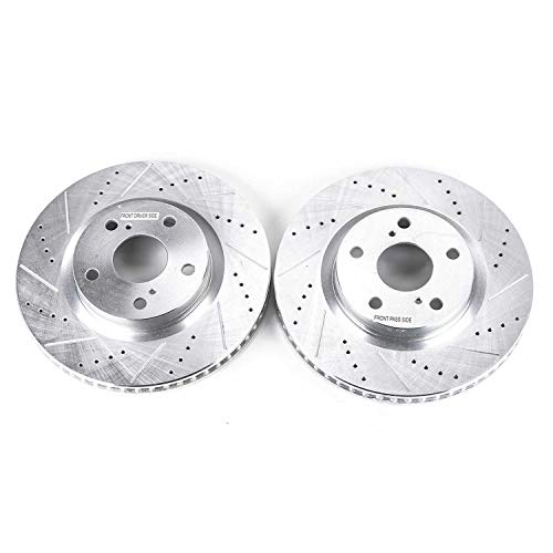 Power Stop Front Drilled & Slotted Rotor Pair JBR1127XPR For ES300h, ES350, Pontiac Vibe, Scion, Scion tC, Avalon, Camry, Corolla iM, Matrix, Mirai, RAV4 [Model Specific]