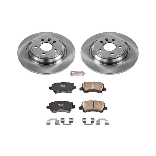 Power Stop KOE4704 Rear Replacement Brake Kit-OE Brake Rotors & Ceramic Brake Pads For S60, S60 Cross Country, S80, V60, V60 Cross Country, V70, XC70 [Model Specific]