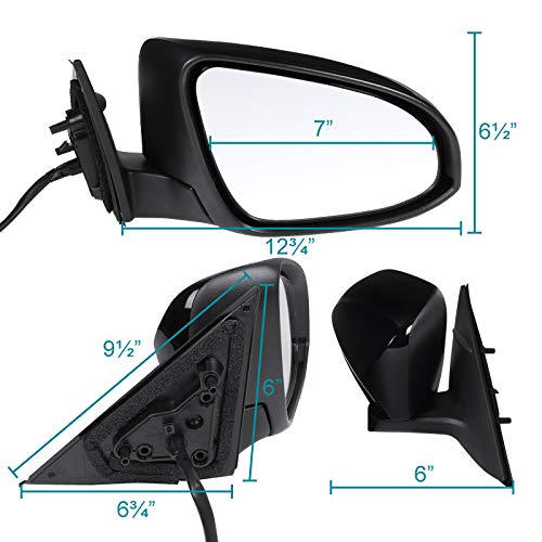 SPEC-D TUNING RMV-CAM12P3-B-MP-R Right Side Mirror - 3 Wires, Power Glossy Black 12-14 Toyota Camry