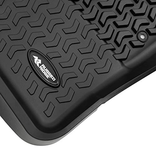 Rear Floor Liners Rugged Ridge for RAM 1500 Laramie | All-Terrain, Black | 82953.04 | Fits 2019 RAM 1500 Laramie