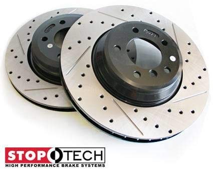 Rear Stoptech 938.34559 Drilled & Slotted Street Axle Pack
