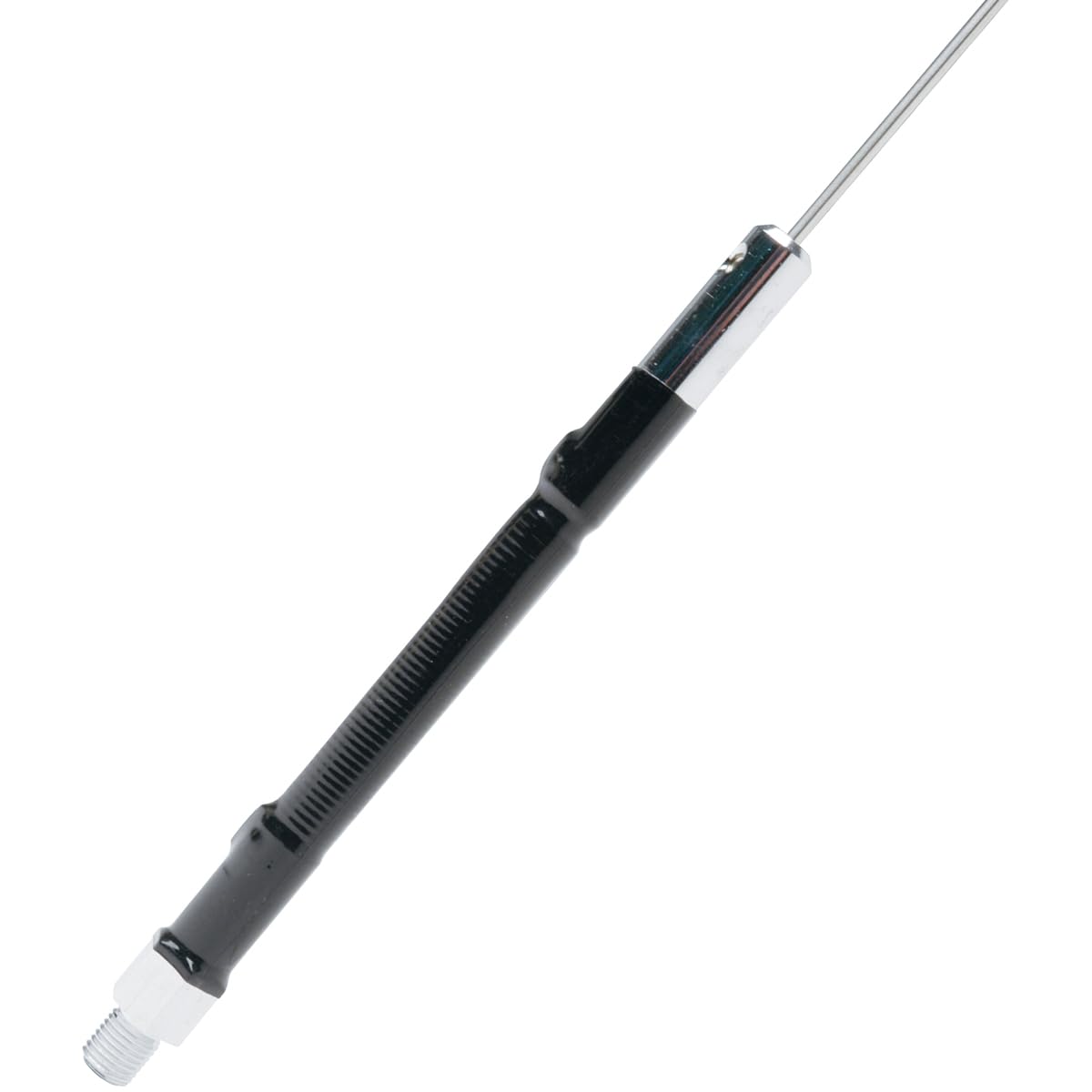 4' Solarcon TRX-1011B Black Stainless Steel 500W Base-Loaded 1/4 Wave CB Antenna (6" Extension)