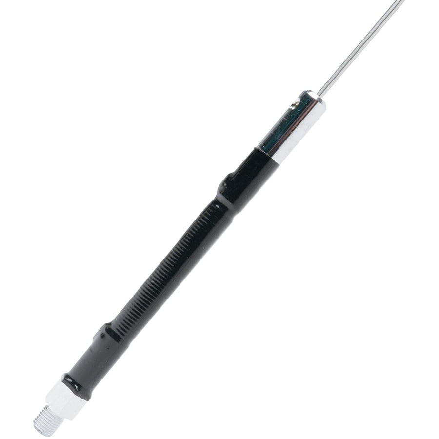 4' Solarcon TRX-1011B Black Stainless Steel 500W Base-Loaded 1/4 Wave CB Antenna (6" Extension)