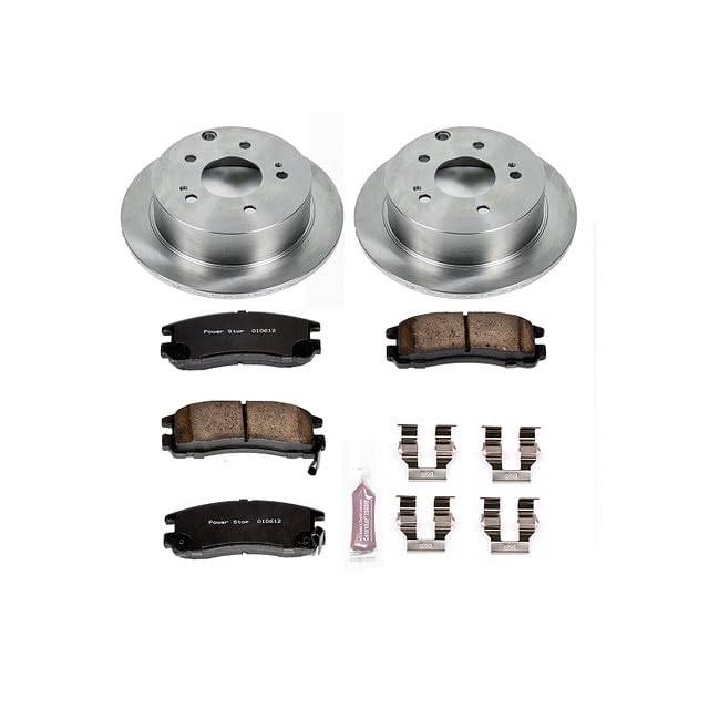 POWERSTOP Autospecialty KOE155 Rear Replacement Brake Kit-OE Brake Rotors & Ceramic Brake Pads For Mitsubishi Eclipse 2006-2012, Mitsubishi Galant 2004-2012 [Model Specific]