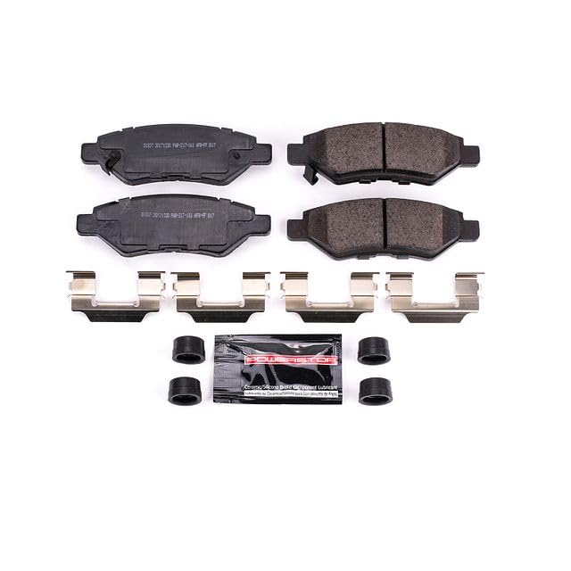 Power Stop Z23-1337 Z23 Evolution Sport Carbon Fiber Infused Ceramic Brake Pads with Hardware For Cadillac CTS, Cadillac SRX, Chevrolet Camaro, Saab [Model Specific]