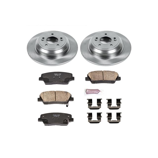 Brake Kit PowerStop For Genesis G70 2019-2022, Genesis 2009, Kia Stinger 2018-2021 [Model Specific] - Autospecialty Rear OE Disc Rotors & Ceramic Brake Pads Replacement, KOE5847