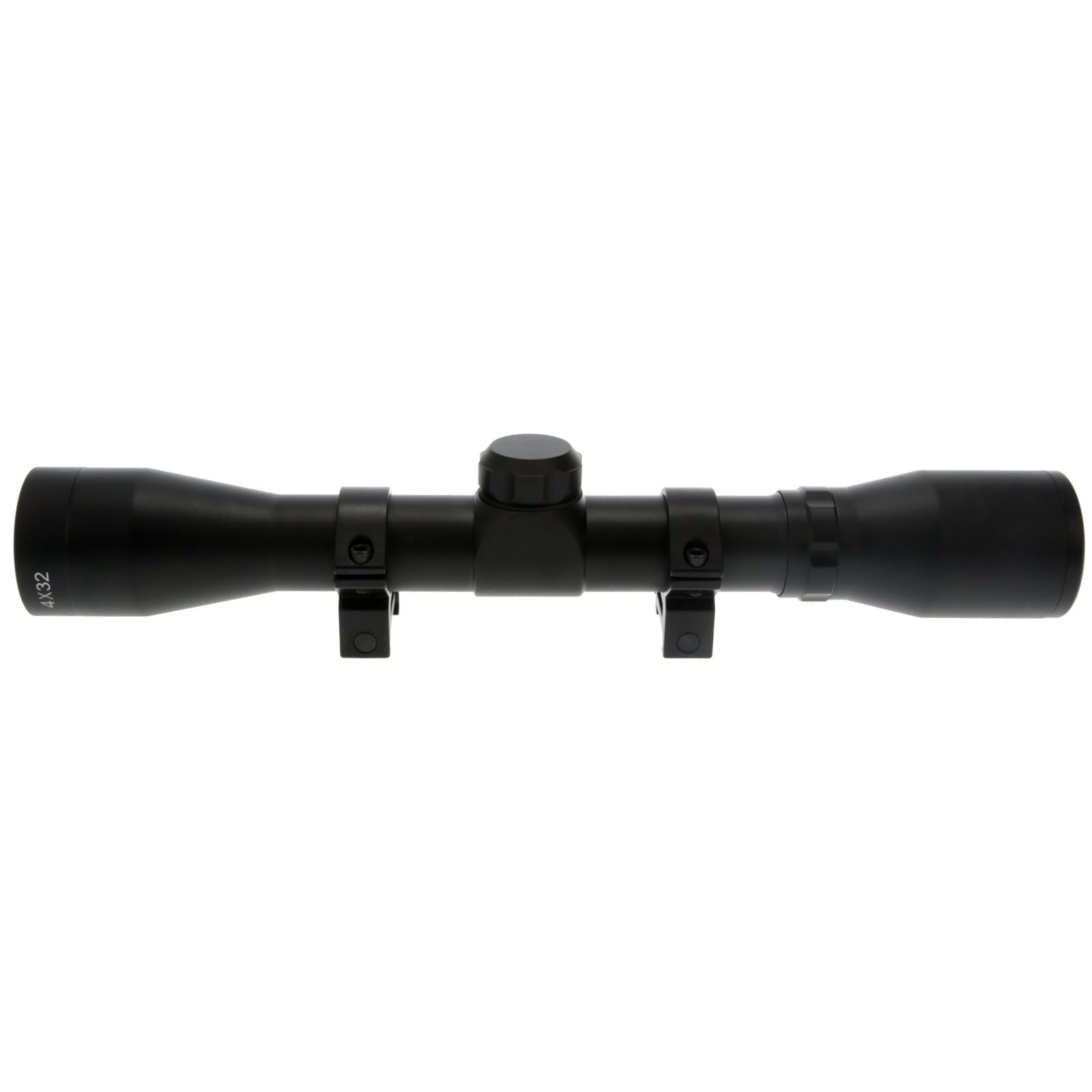 BUCKLINE TRUGLO Tactical Hunting Shooting Durable Waterproof Fogproof 1" Aluminum Tube Riflescope with Weaver-Style Mount Rings & Elastic Lens Covers Included, 4 x 32mm, Duplex Reticle