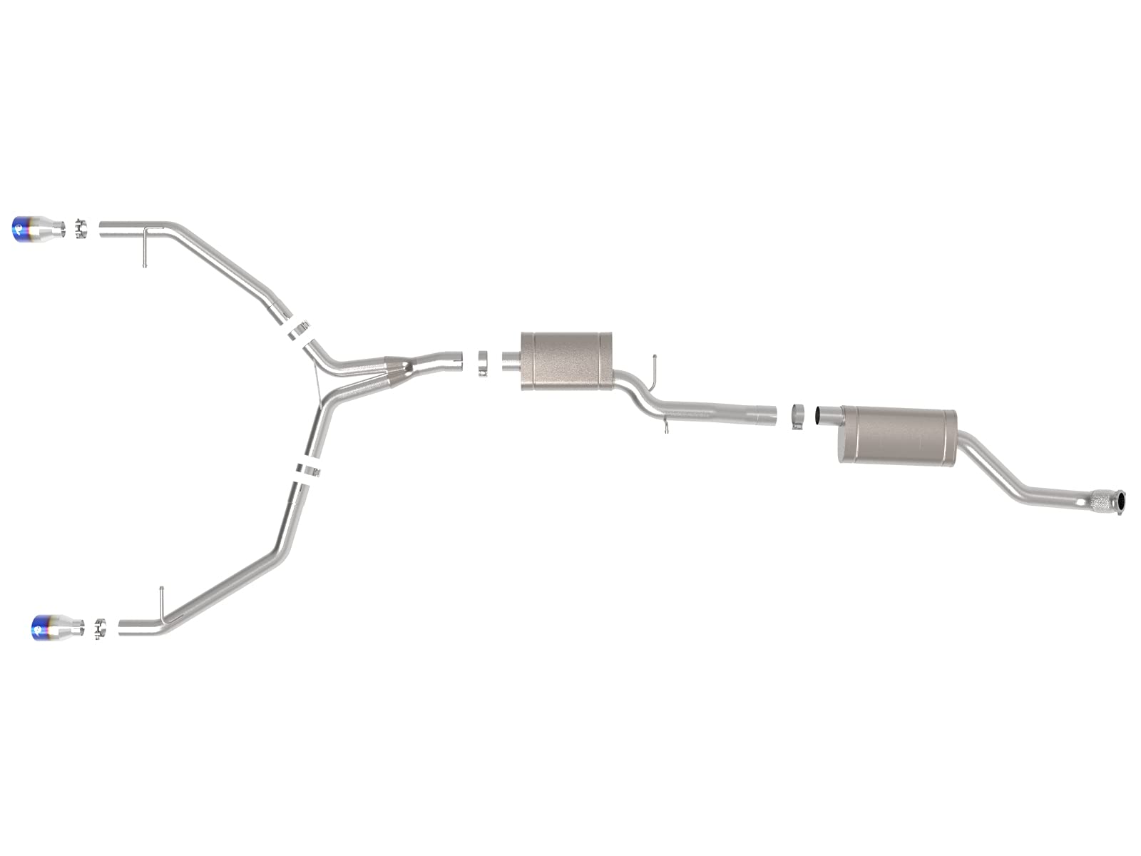 aFe Power MACH Force-Xp 49-36438-L 3 to 2-1/2 IN Stainless Steel Cat-Back Exhaust w/Blue Flame Tip, fits Audi Allroad 13-16 L4-2.0L (t)