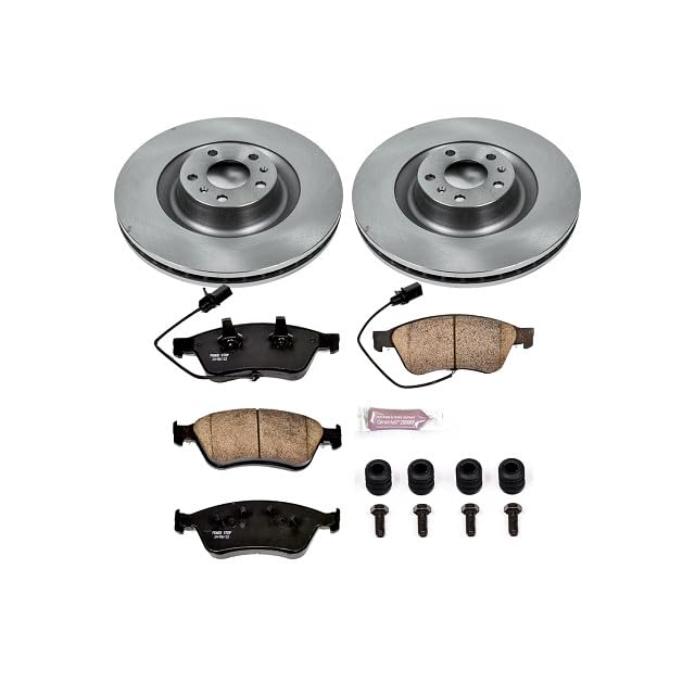 Power Stop Autospecialty KOE4570 Front Replacement Brake Kit-OE Brake Rotors & Ceramic Brake Pads For Audi A8 Quattro 2003-2010, Volkswagen Phaeton 2004-2006 [Model Specific]