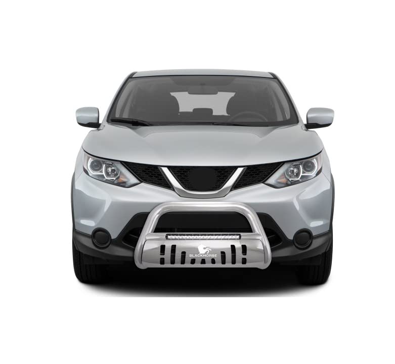 Beacon Black Horse Bull Bar Skid Plate Stainless Steel Compatible with 2014-2020 Nissan Rogue-BE-A1702S