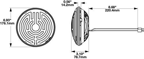 JW Speaker Model 8730 LED Headlight, 7 Inch Round, Set of 2 (Unheated Black)