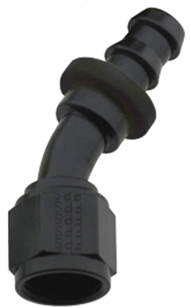 Black Fragola Performance Systems Size (-8) 30° Push Lock Hose Fitting 203008-BL