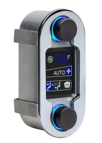 Dakota Digital DCC Climate Control - Vintage Air Gen IV 2-Knob, HDX-Style, Chrome, Silver Alloy - Compatible with Most Vehicles