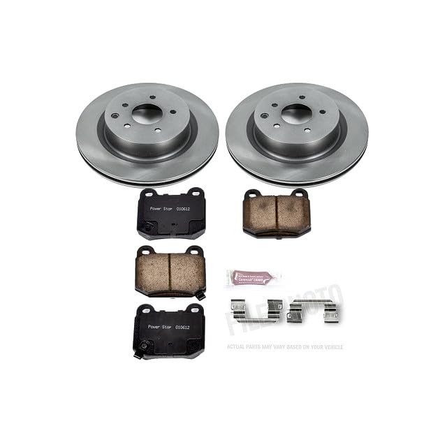 Power Stop Autospecialty KOE5303 Rear Replacement Brake Kit-OE Brake Rotors & Ceramic Brake Pads For INFINITI G35 2003-2004, Nissan 350Z 2003-2008 [Model Specific]