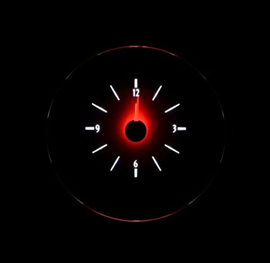 Dakota Digital VLC-42F-S-W Analog Clock Gauge Compatible with 1942-48 Ford/Mercury Car for VHX gauges only Silver Alloy White Backlighting
