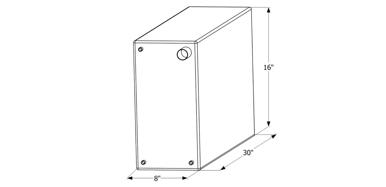 30X16X8 ICON, 15GAL.W/FIT