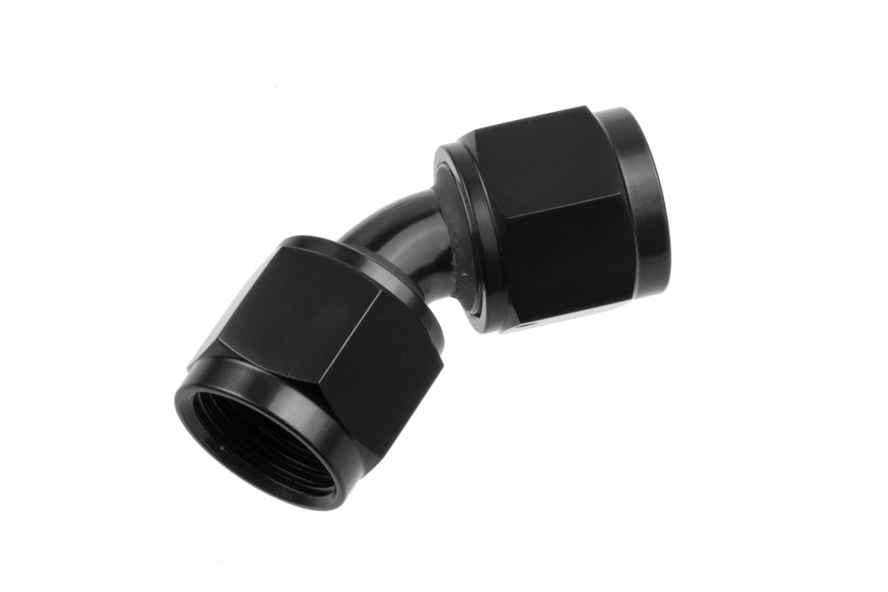 8145-08-2 Red Horse Performance -08 Female To Female An/Jic Flare Swivel Coupling-45 Deg-Blk