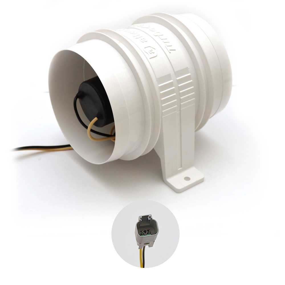 Turbo 4000 Series II Attwood Water-Resistant, In-Line Blower - 12V - White