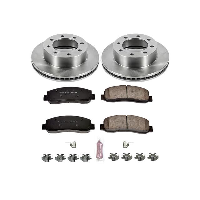 POWERSTOP Autospecialty KOE1781 Front Replacement Brake Kit-OE Brake Rotors & Ceramic Brake Pads For 2005-2008 Ford F-250 Super Duty | 2005-2010 Ford F-350 Super Duty|2010-2012 F- 450