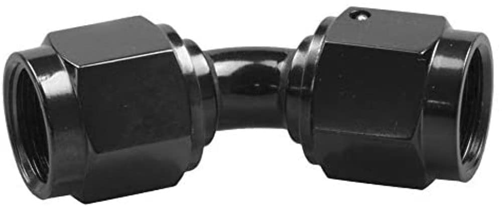 Performance Red Horse 8145-04-2-04 Female To Female AN/JIC Flare Swivel Coupling -45 Degree - Black