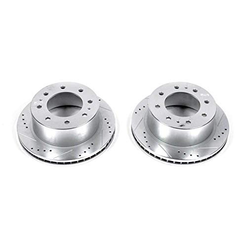 Power Stop AR82155XPR Drilled & Slotted Rear Rotor Pair For Silverado 2500 HD, Silverado 3500 HD, Suburban 3500 HD, Sierra 2500 HD, Sierra 3500 HD, Sierra 3500 HD [Model Specific]