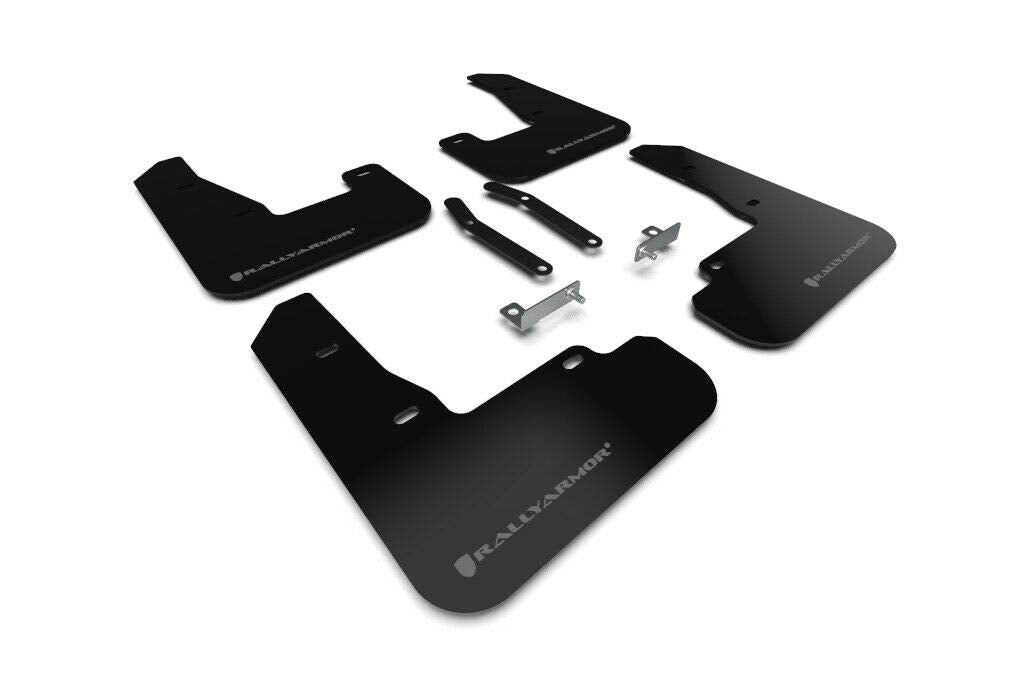Black Rally Armor UR Mud Flap with Grey Logo FITS 2019+ Hyundai Elantra N Line MF59-UR-BLK/GRY