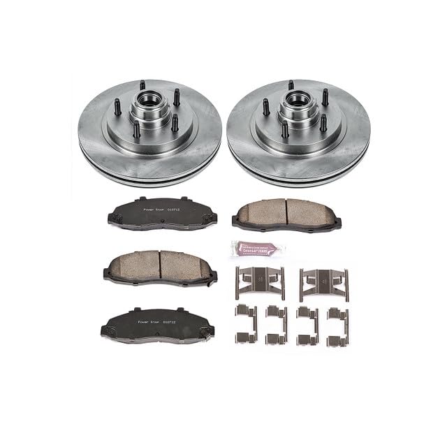 POWERSTOP Autospecialty KOE1865 Front Replacement Brake Kit-OE Brake Rotors & Ceramic Brake Pads For Ford F-150 1997-2000 [Model Specific]