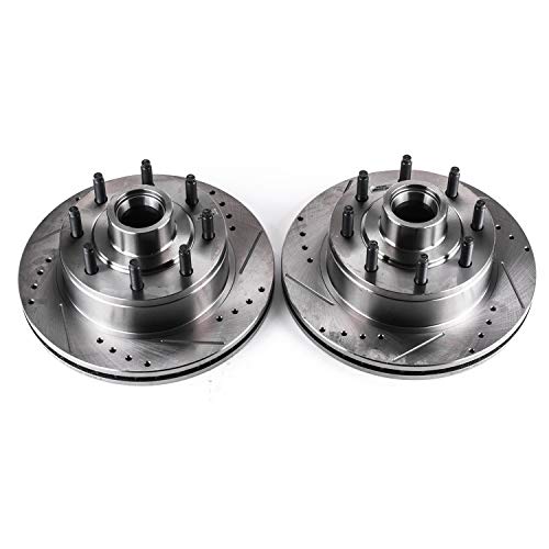 Power Stop Front AR8546XPR Rotor Pair Drilled & Slotted For E-, E-250, E-250 Econoline, E-350 Club Wagon, E-350 Econoline, E-350 Econoline Club Wagon, E-350 Super Duty [Model Specific]