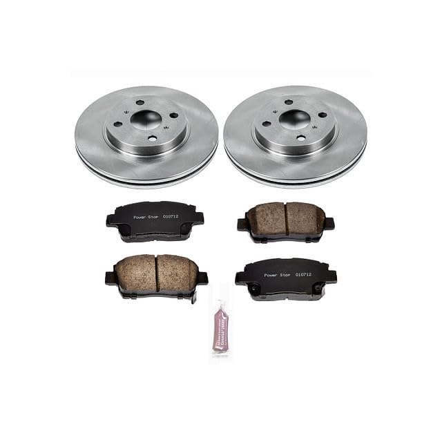 POWERSTOP Autospecialty KOE109 Front Replacement Brake Kit-OE Brake Rotors & Ceramic Brake Pads For Scion xA 2004-2006, Scion xB 2004-2006 [Model Specific]