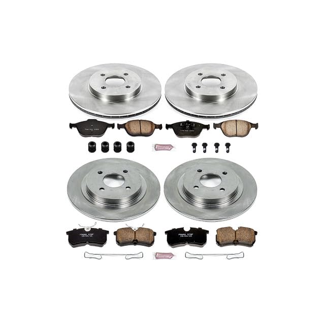 Power Stop Autospecialty KOE4467 Front and Rear Replacement Brake Kit-OE Brake Rotors & Ceramic Brake Pads For Ford Focus 2002-2004 [Model Specific]