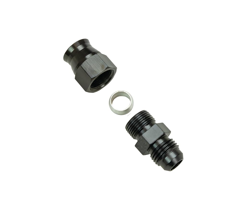 Black Moroso Compression Fitting Adapter, #6 Male to 3/8 "Tube